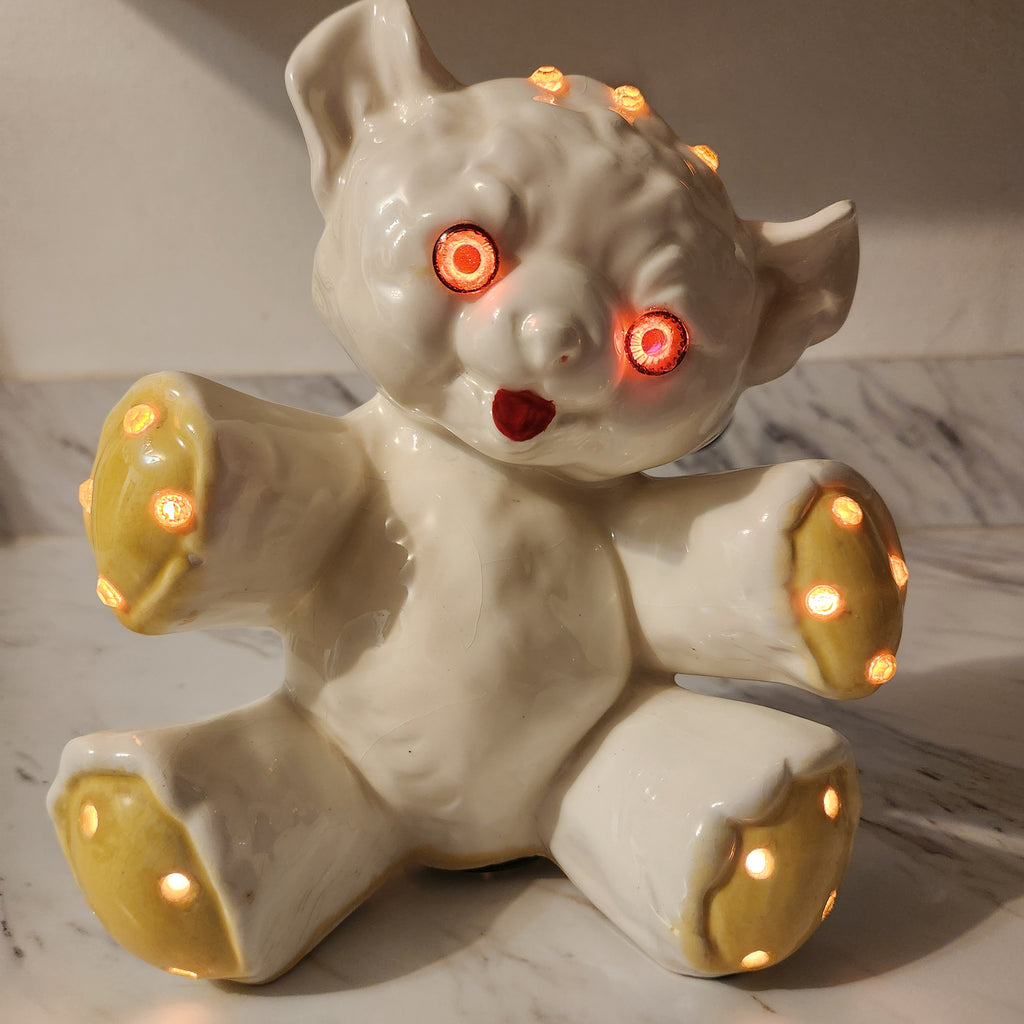 1970's Refurbished Bear/Lamb Lamp with Glowing Eyes