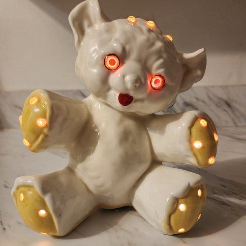 1970's Refurbished Bear/Lamb Lamp with Glowing Eyes