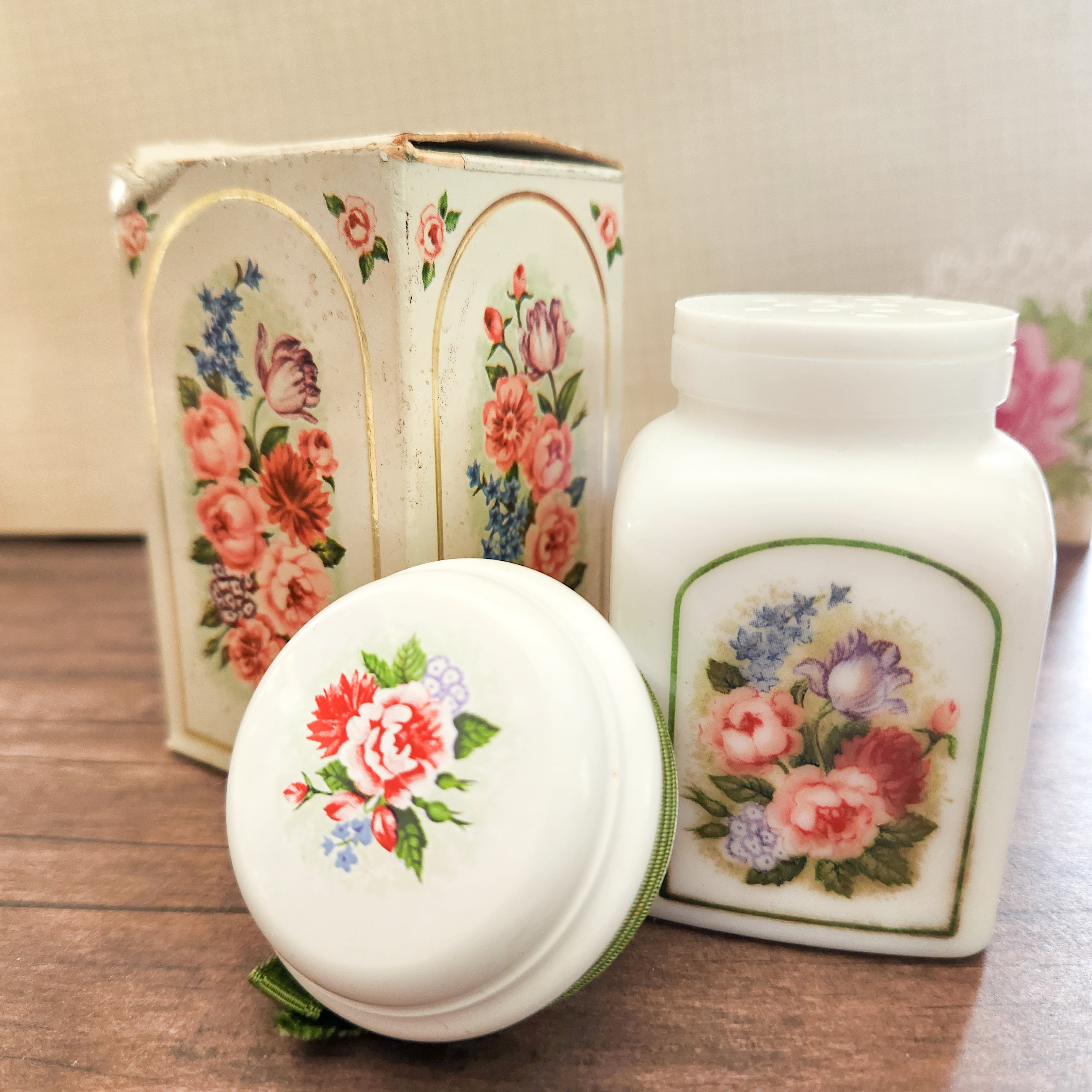 Vintage 80's "Country Garden" Powder Bottle by Avon