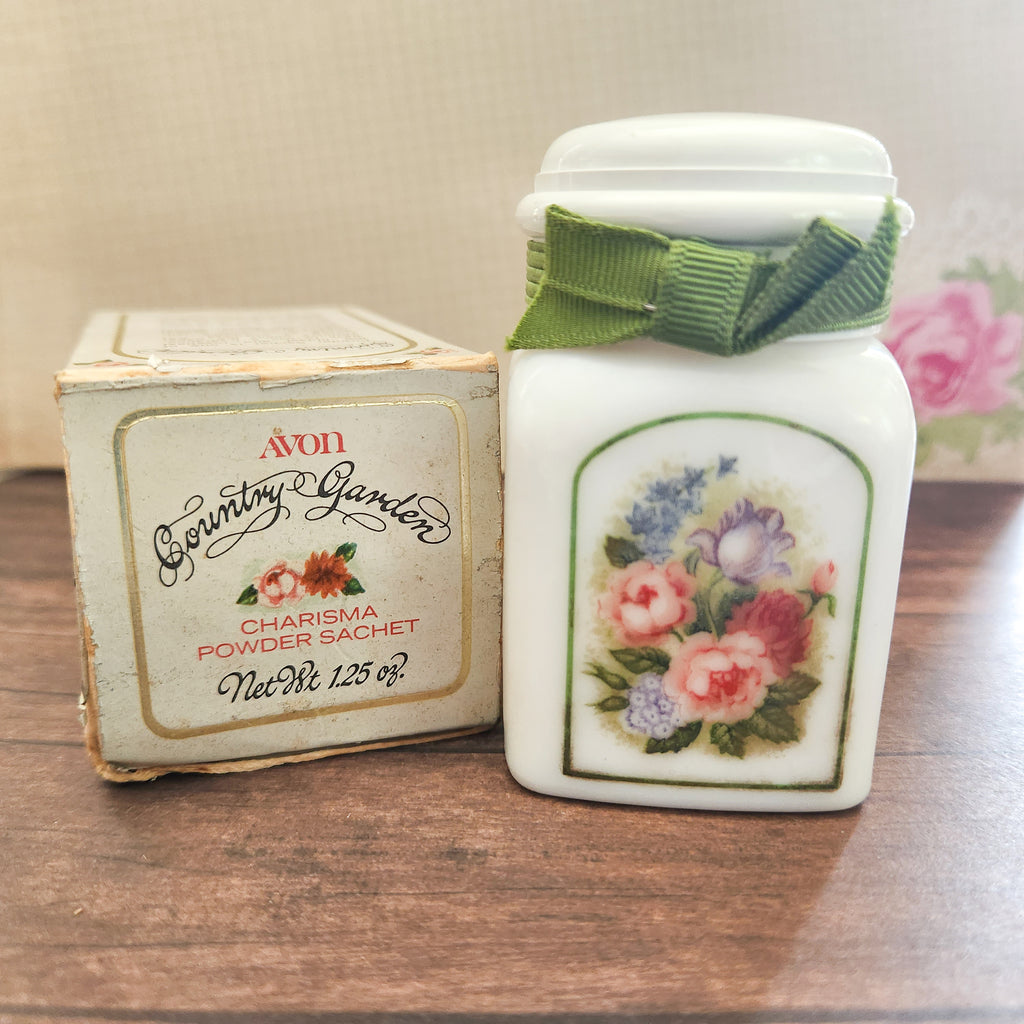 Vintage 80's "Country Garden" Powder Bottle by Avon
